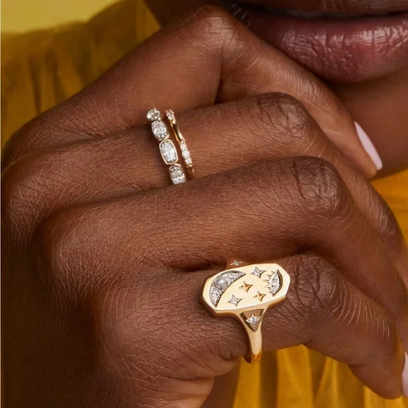 NEW💛 Kendra Scott Skye Celestial Gold Cocktail Ring size 6 - Picture 2 of 8